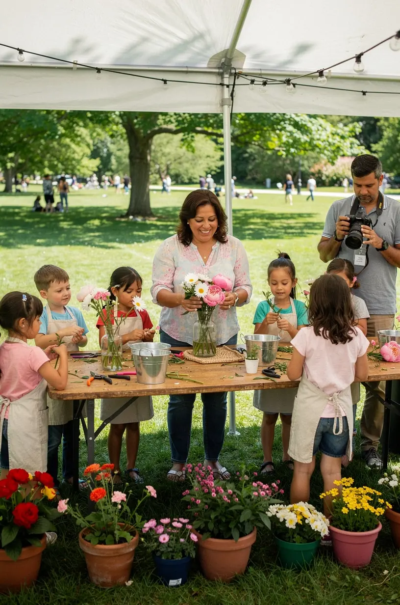 Seasonal gardening workshop with plant exchange event.